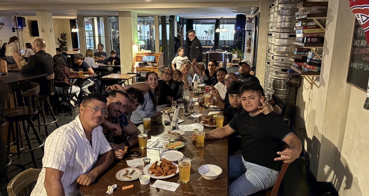 A shared moment around the table with the Az-Tech team